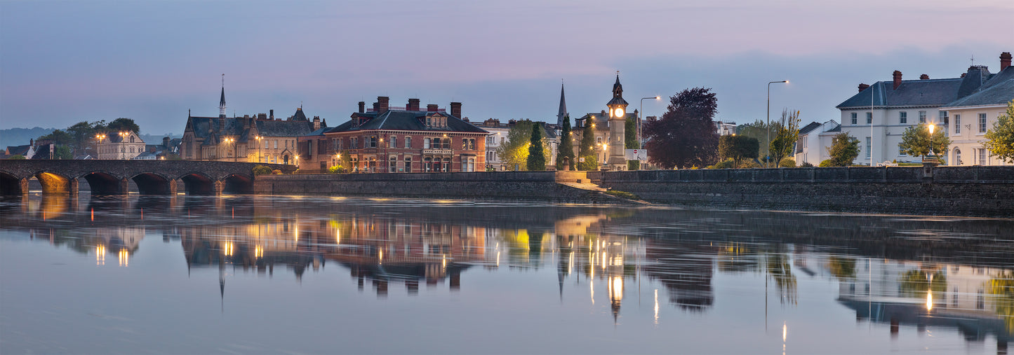 Barnstaple Taw at Dusk Panorama