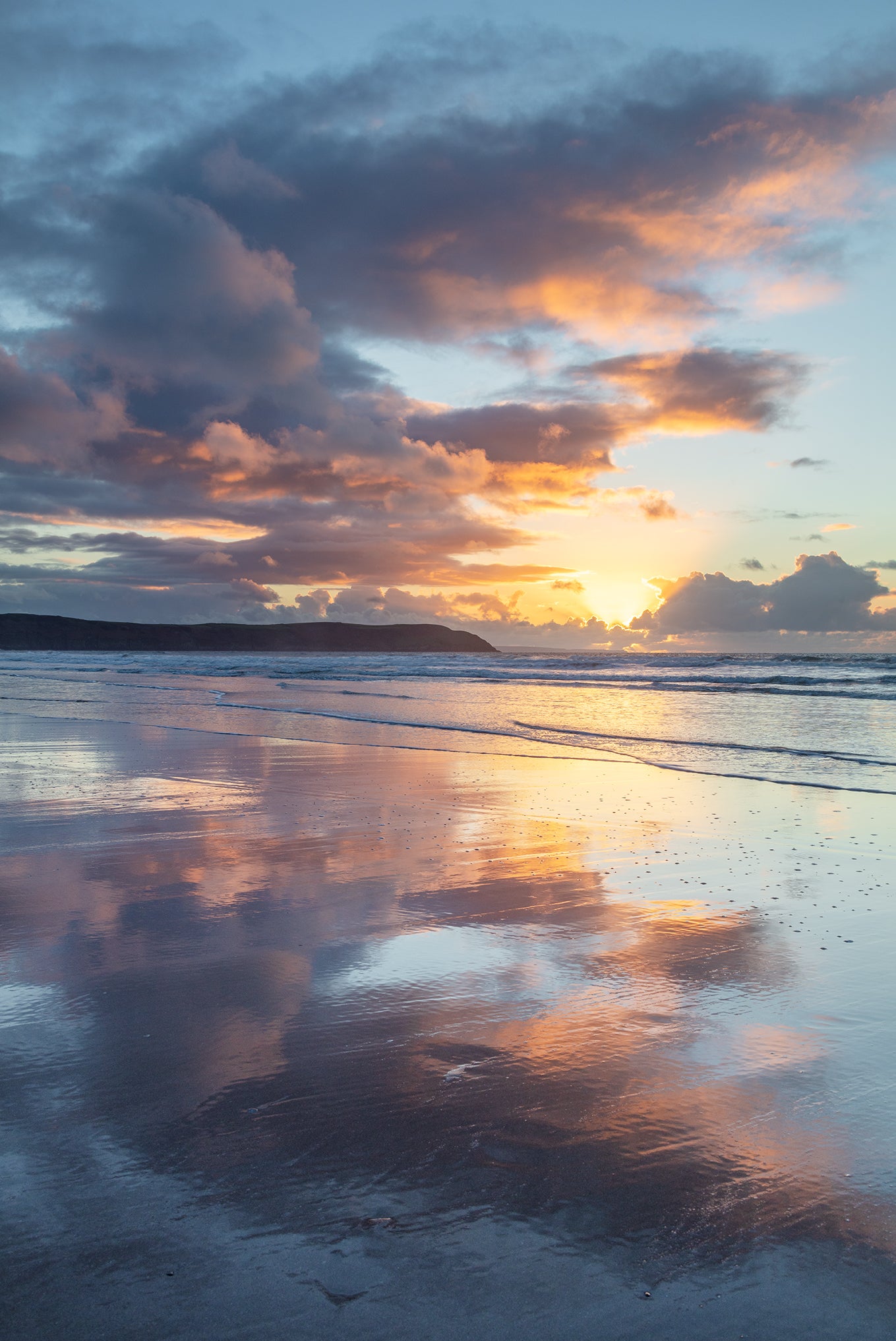 Woolacombe Beach Sunset Reflections