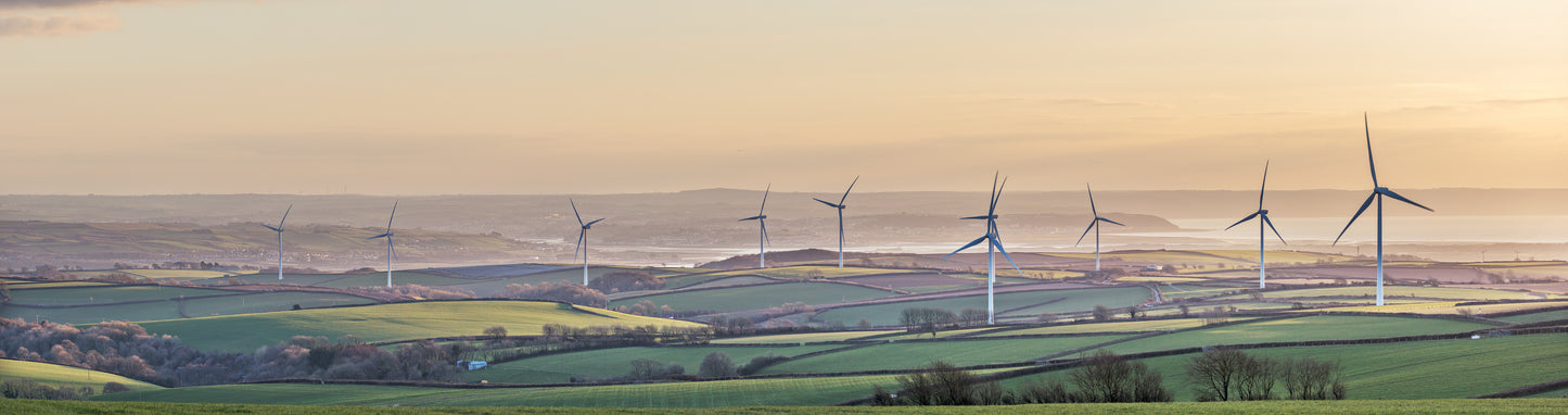 Mullacott Turbines Sunset Panorama