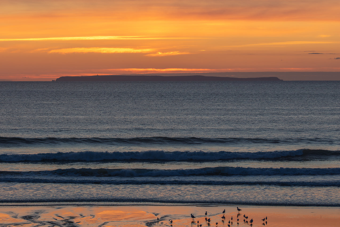 Woolacombe Beach towards Lundy Sunset