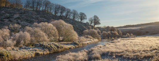 Landacre Bridge Frost Panorama
