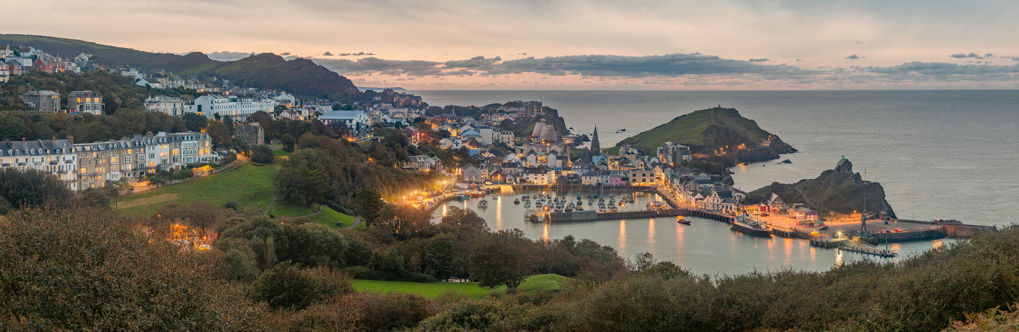 Ilfracombe Harbour Dusk Panorama