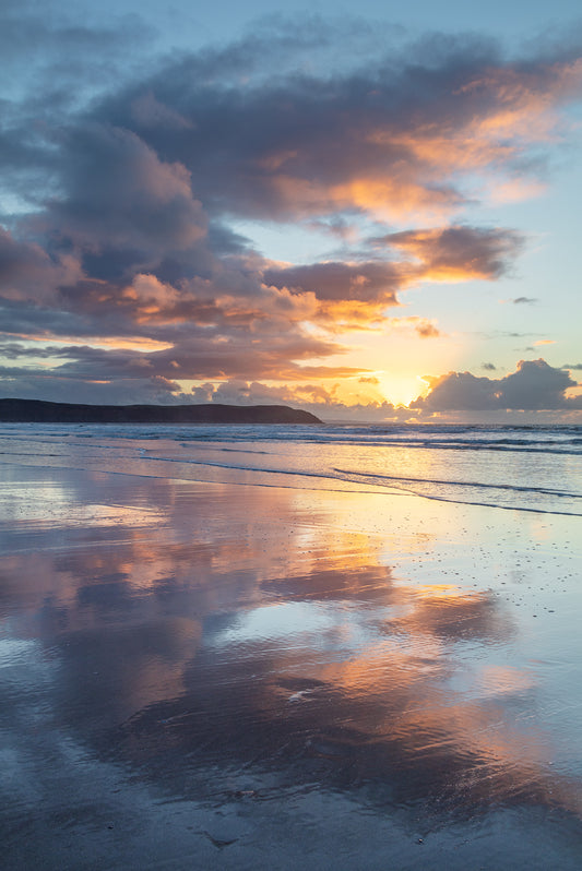 Woolacombe Beach Sunset Reflections