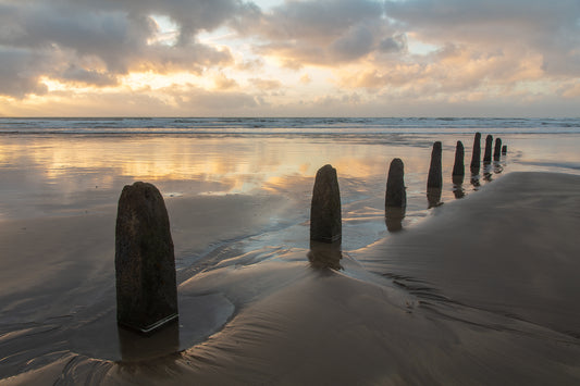 Westward Ho Sea Defences Sunset