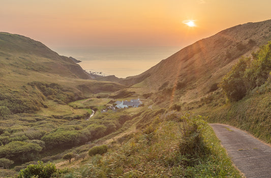 Marsland Mouth Cottage Sunset