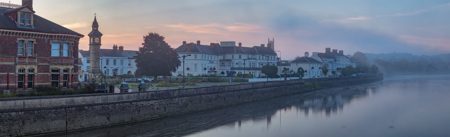 Barnstaple Foggy Hightide Panorama