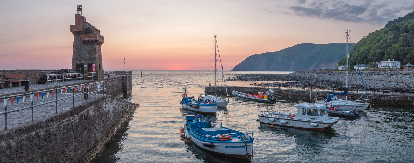 Lynmouth Harbour Sunrise Panorama