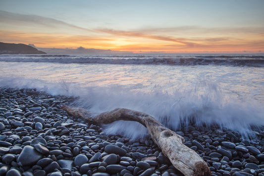 Westward Ho Log Sunset